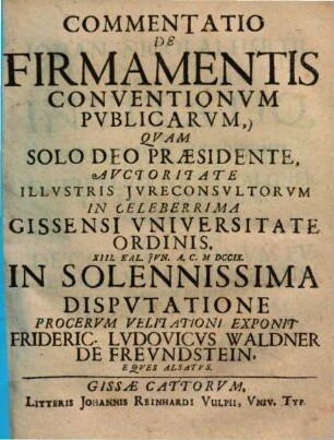 Commentatio de firmamentis conventionum ...