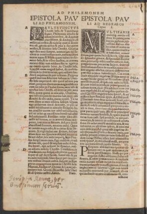 Epistola Pauli Ad Hebraeos.