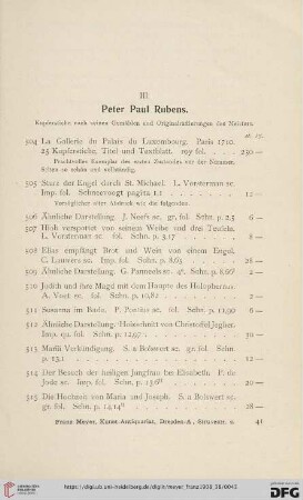 III. Peter Paul Rubens (Nr. 504 - 627)