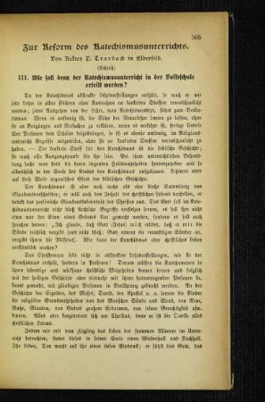 Zur Reform des Katechismusunterrichts : (Schluß)