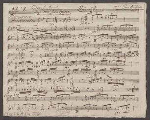 6 Lieder, V, pf, V, guit, HenK deest - BSB Mus.Schott.Ha 3260 : [heading, at left:] Text von Freiherrn // Frie [?] von Zu = Rhein [at right:] par: Jos: Küffner