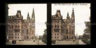 Blick auf Rathaus und Votivkirche in der Parlamentstraße, Wien