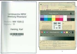 Entnazifizierung Karl Harsing , geb. 06.03.1885 (Studienrat)