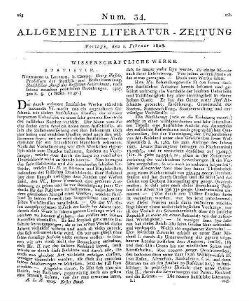 Hassel, J. G. H.: Statistischer Abriss des Russischen Kaisertums nach seinen neuesten politischen Beziehungen. Nürnberg, Leipzig: Campe 1807