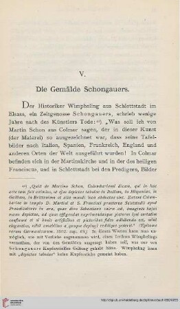 V. Die Gemälde Schongauers
