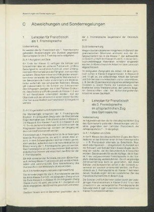 C Abweichungen und Sonderregelungen