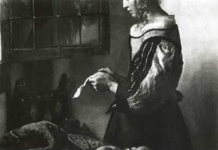 Brieflesendes Mädchen am offenden Fenster : Jan Vermeer van Delft (1532-1675). Brieflesendes Mädchen am offenden Fenster. Öl, Leinwand, 83 x 64,5 cm, um 1657. Ausschnitt Hände mit Brief. Dresden, Gemäldegalerie Alte Meister 1335