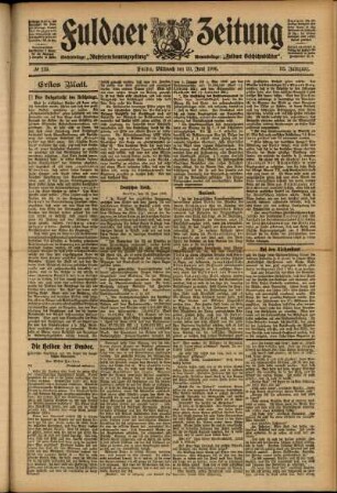 Erste Ausgabe vom Mittwoch, den 20. Juni 1906.