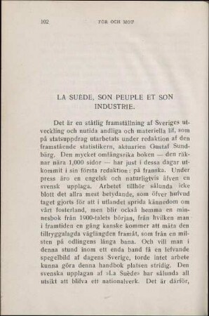 La Suéde, Son Peuple Et Son Industrie.