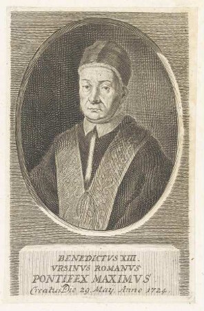 Bildnis des Papst Benedictvs XIII.