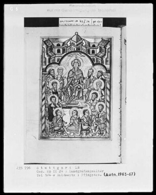 Psalterium (sogenannter Landgrafenpsalter) — Pfingsten, Folio 124verso