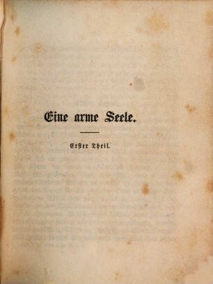 Eine arme Seele : Roman in drei Bänden, 1