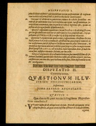 Disputatio II. Respondente Jona Bavaro Augustano