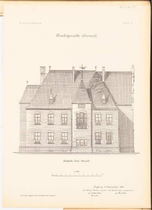 Amtsgericht, Hennef: Südliche Seitenansicht 1:100
