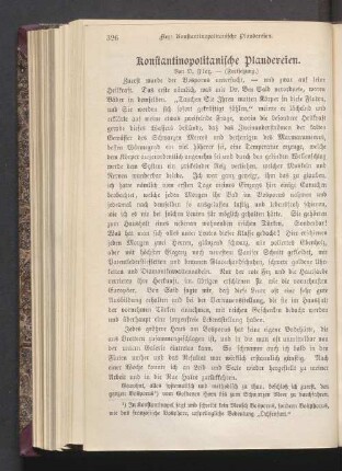 Konstantinopolitanische Plaudereien (Fortsetzung)