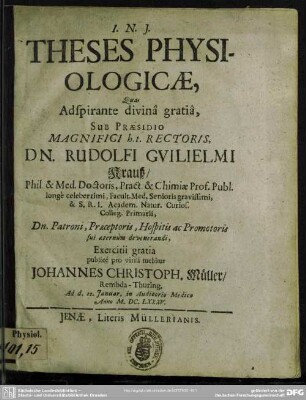 Theses physiologicae
