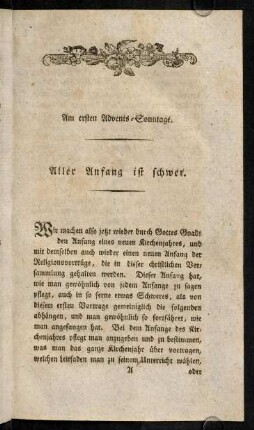 Am ersten Advents=Sonntage.