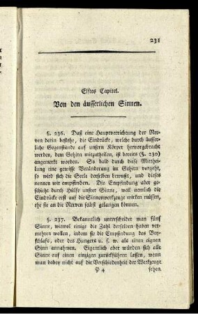 Elftes Capitel. Von den äusserlichen Sinnen.