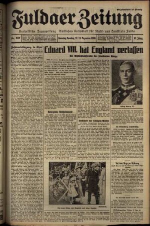 Erste Ausgabe vom Sonntag, den 13. Dezember 1936.