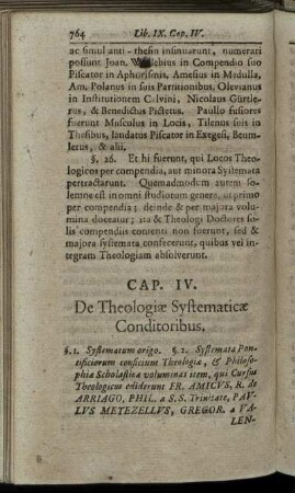 Cap. IV. Theologiæ Systematicæ Conditoribus