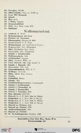 Waffensammlung (Nr. 372-471)