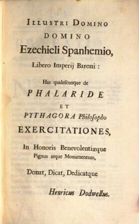 Exercitationes duae ... de aetate Phalaridis ...