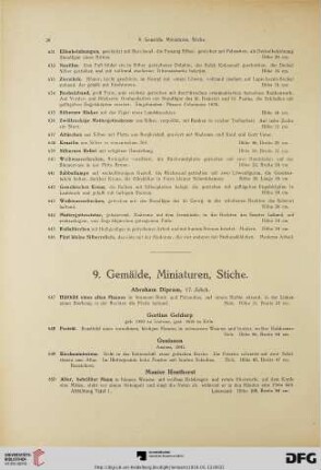 Gemälde, Miniaturen, Stiche (Nr. 647-691)