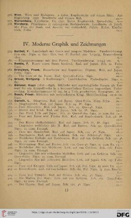 IV. Moderne Graphik und Zeichnungen (Nr. 379 - 535)