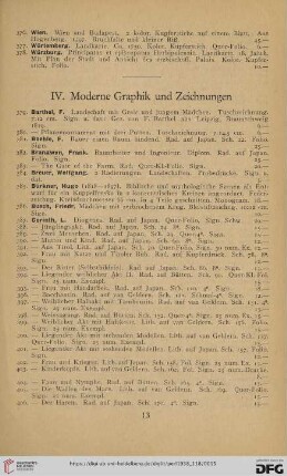 IV. Moderne Graphik und Zeichnungen (Nr. 379 - 535)