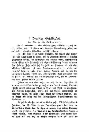 I. Deutsche Geselligkeit.