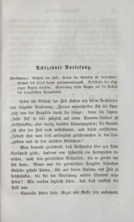 Achtzehnte Vorlesung