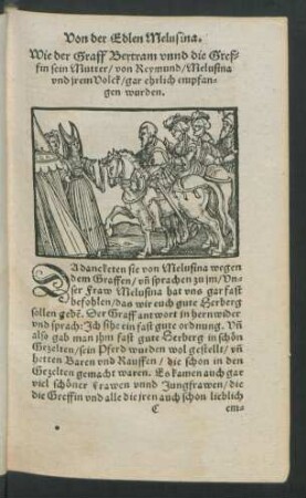 Wie der Graff Bertram unnd die Greffin sein Mutter/ von Reymund/ Melusina und irem Volck/ ...
