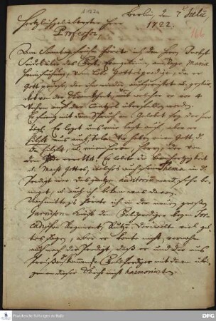 Brief von Heinrich Julius Elers an August Hermann Francke.