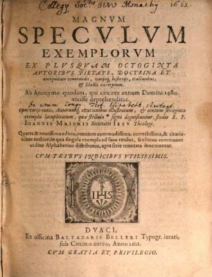 Magnum speculum exemplorum ex plusquam octoginta auctoribus