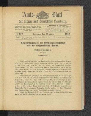 No. 130, 2. Juni 1918
