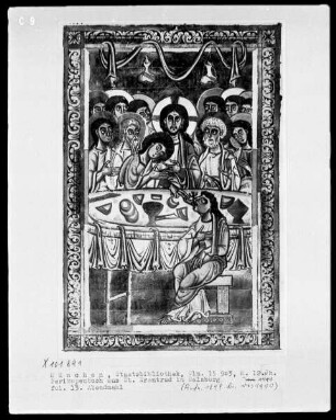 Perikopenbuch aus dem Benediktinerinnenkloster Sankt Erentrud auf dem Nonnberg — Abendmahl, Folio 13recto
