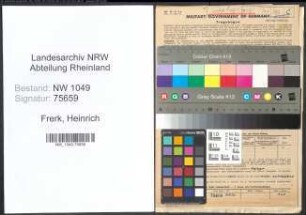 Entnazifizierung Heinrich Frerk , geb. 02.02.1889 (Einzelhaendler)
