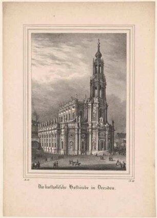 Die Katholische Hofkirche in Dresden, aus der Zeitschrift Saxonia um 1836