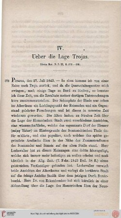 Kapitel IV: Ueber die Lage Trojas