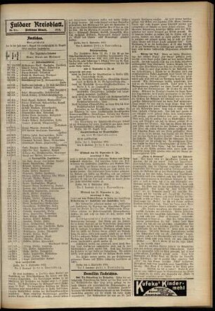 Dritte Ausgabe vom Samstag, den 14. September 1912.