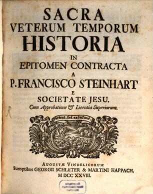 Sacra Veterum Temporum Historia