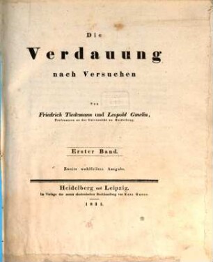 Die Verdauung nach Versuchen, 1