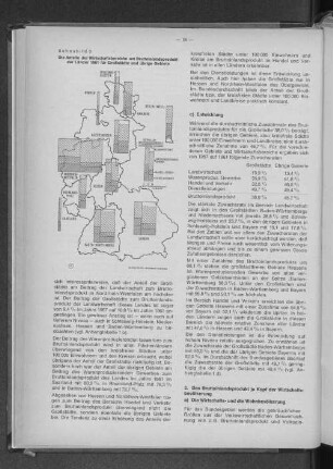Schaubild 3: Die Anteile der Wirtschaftsbereiche am Bruttoinlandsprodukt der Länder 1961 für Großstädte und übrige Gebiete