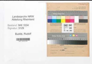 Entnazifizierung Rudolf Budde , geb. 11.02.1915 (Oberfeldwebel)