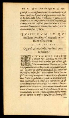 Quodcum Eo Qui in aliena potestate est, negotium gestum esse dicitur? Titulus VII.