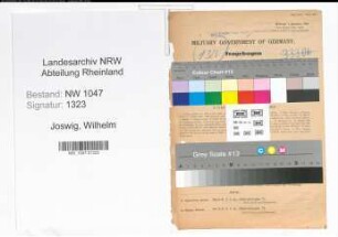 Entnazifizierung Wilhelm Joswig , geb. 24.09.1902 (Angestellter)