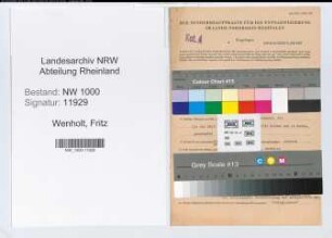Entnazifizierung Fritz Wenholt, geb. 10.10.1900 (Bankangest.)