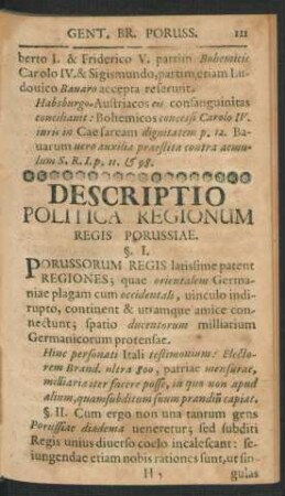 Descriptio Politica Regionum Regis Porussiae.