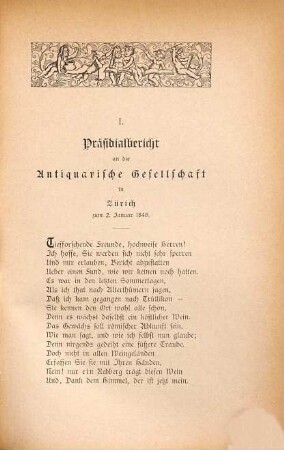 Liederchronik der Antiquarischen Gesellschaft in Zürich