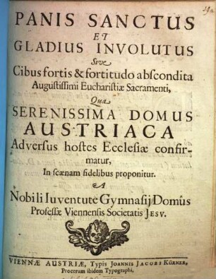 Panis sanctus et Gladius involutus : [Periocha]